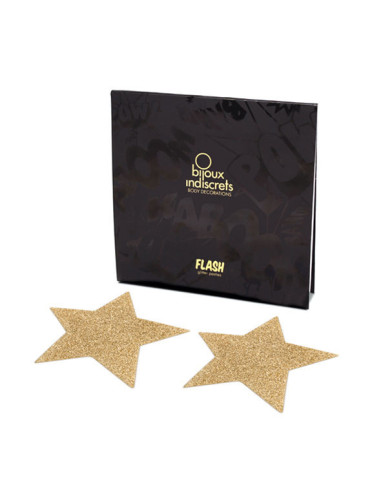 BIJOUX - INDISCRETS FLASH GOLDEN STAR spenelių dangteliai