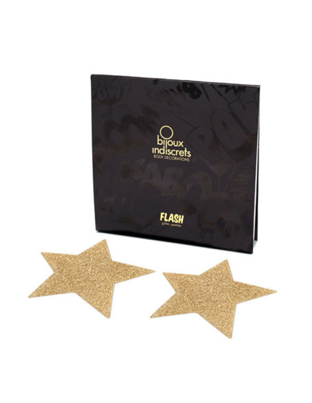 BIJOUX - INDISCRETS FLASH GOLDEN STAR NIPPLE COVERS