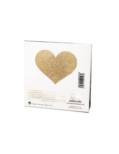 BIJOUX - INDISCRETS FLASH GOLDEN HEART NIPPLE COVERS