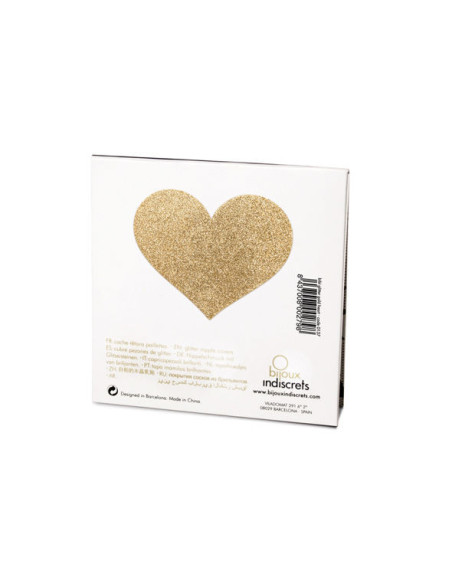 BIJOUX - INDISCRETS FLASH GOLDEN HEART NIPPLE COVERS