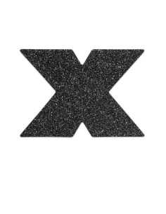 BIJOUX - INDISCRETS FLASH CROSS BLACK NIPPLE CAPS