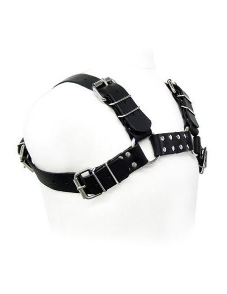 LEATHER BODY - BLACK BULL DOG HARNESS