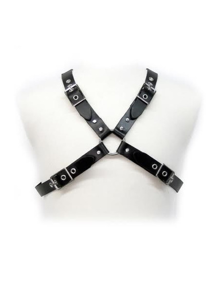 LEATHER BODY - BLACK BUCKLE HARNESS FOR MEN