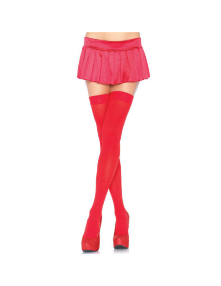 LEG AVENUE - NYLON THIGH HIGHS RED