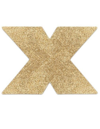 BIJOUX - INDISCRETS FLASH CROSS GOLD NIPPLE COVERS