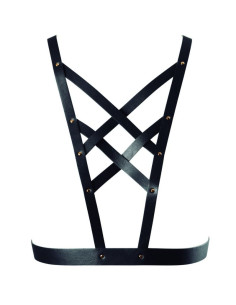 BIJOUX - INDISCRETS MAZE CROSSED HARNESS WITH NECKLINE BLACK