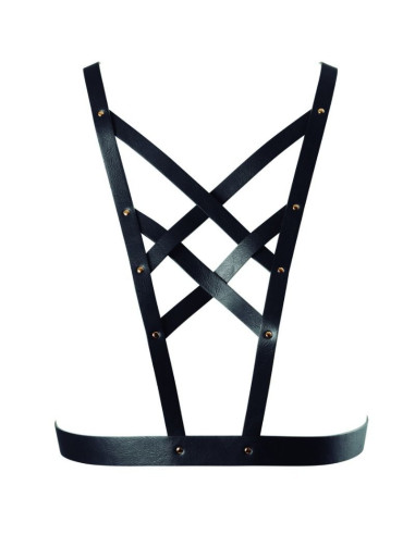 BIJOUX - INDISCRETS MAZE CROSSED HARNESS WITH NECKLINE BLACK