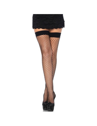 LEG AVENUE - FISHNET THIGH HIGHS BLACK ONE SIZE