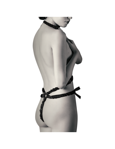 COQUETTE CHIC DESIRE - ELASTIC HARNESS SET AND NIPPLE COVERS BLACK