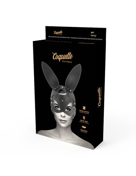 COQUETTE CHIC DESIRE - VEGAN LEATHER MASK WITH BUNNY EARS