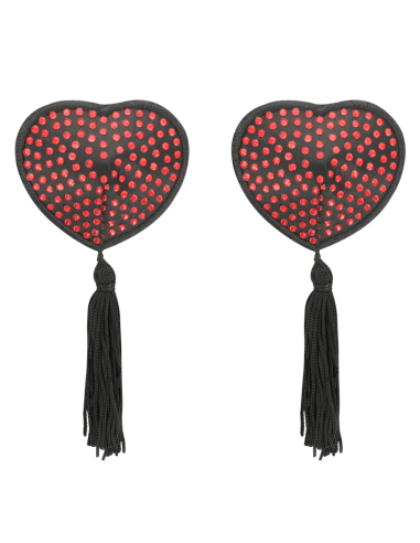 COQUETTE CHIC DESIRE - NIPPLE COVERS HEART BLACK - RED