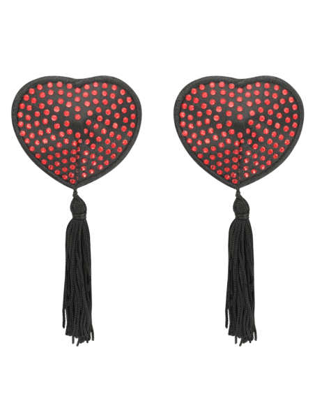 COQUETTE CHIC DESIRE - NIPPLE COVERS HEART BLACK - RED
