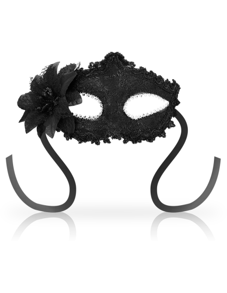 OHMAMA - ANTIZAZ MASKS VENETIAN STYLE SIDE FLOWER - BLACK