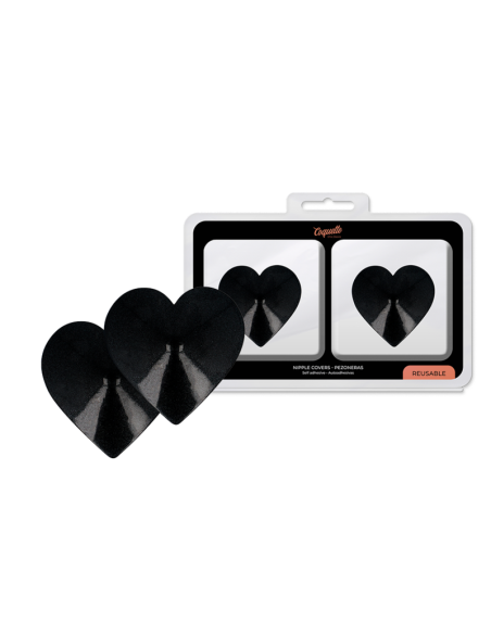 COQUETTE CHIC DESIRE - NIPPLE COVERS BLACK HEARTS