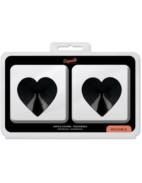 COQUETTE CHIC DESIRE - NIPPLE COVERS BLACK HEARTS