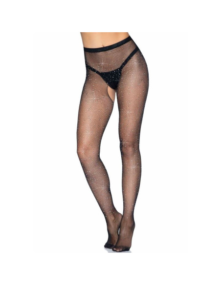 LEG AVENUE - FISHNET CROTHLESS TIGHTS