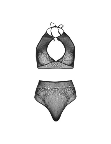 LEG AVENUE - TWO PIECES SET HALTER CROP TOP and THONG PANTY PANTY ONE SIZE