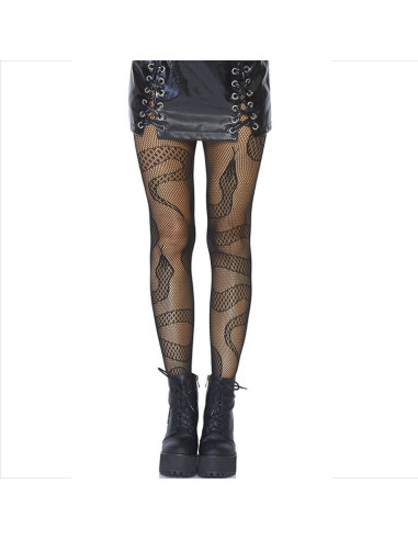LEG AVENUE - STOCKINGS NET SNAKES BLACK