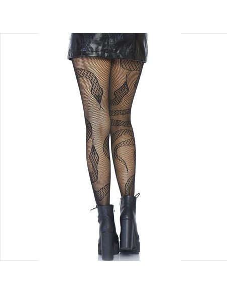 LEG AVENUE - STOCKINGS NET SNAKES BLACK