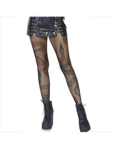LEG AVENUE - STOCKINGS NET SNAKES BLACK