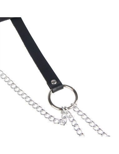SUBBLIME - LEATHER RING CHAINBELT BLACK ONE SIZE