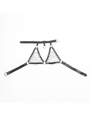 SUBBLIME - HARNESS BRA AND NECKLACE WITH CHAINS ONE SIZE