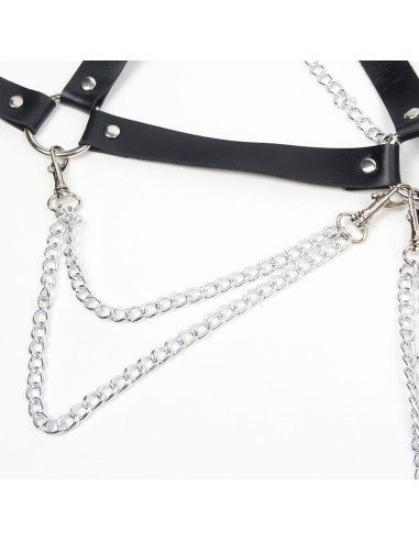 SUBBLIME - HARNESS BRA WITH CHAINDETAIL ONE SIZE