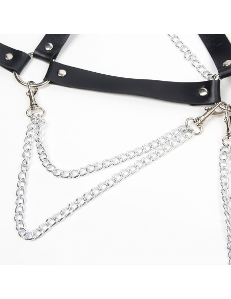 SUBBLIME - HARNESS BRA WITH CHAINDETAIL ONE SIZE