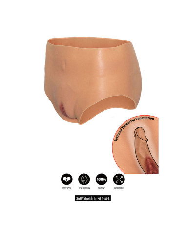 HIDDEN DESIRE - ALTER EGO OPEN VAGINA BRIEF HIGH WAIST FLESH