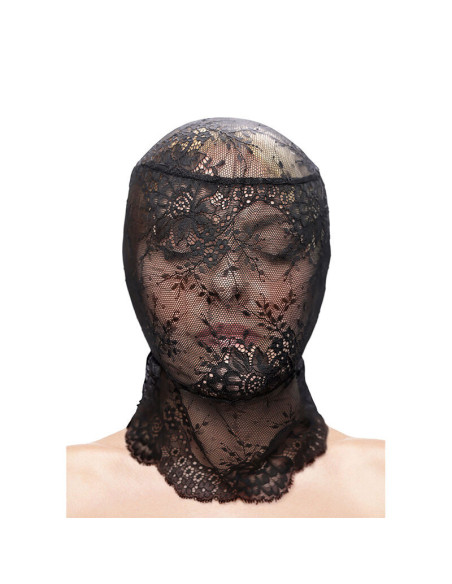 NS NOVELTIES - FETISH and FASHION LACE HOOD BLACK
