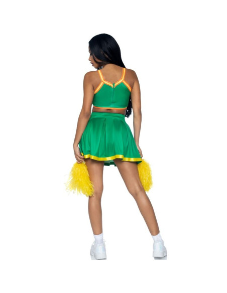 LEG AVENUE - COSTUME CHEERLEADER GREEN S-M