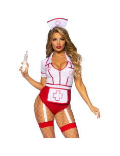 LEG AVENUE - SEXY NURSE COSTUME RED-WHITE M