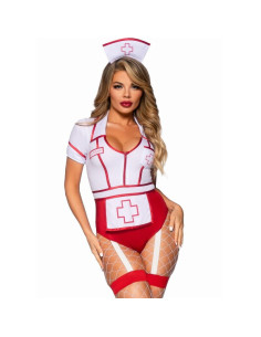 LEG AVENUE - SEXY NURSE COSTUME RED-WHITE M 2