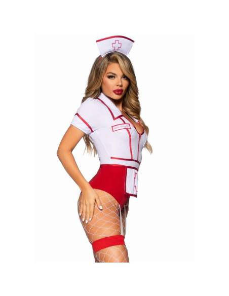 LEG AVENUE - SEXY NURSE COSTUME RED-WHITE M