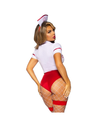 LEG AVENUE - SEXY NURSE COSTUME RED-WHITE M
