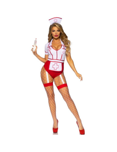 LEG AVENUE - SEXY NURSE COSTUME RED-WHITE M