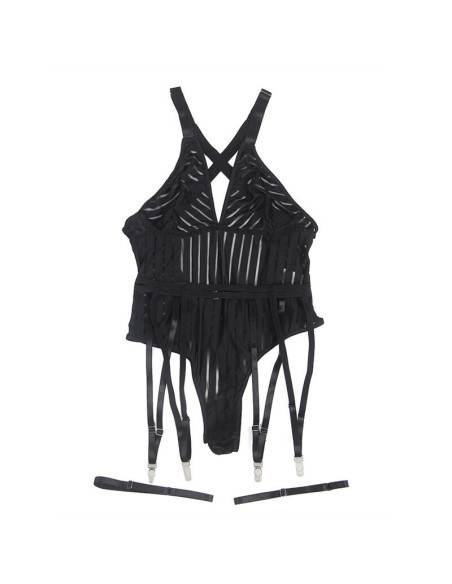 SUBBLIME - 954154 BODY WITH GARTER BELT BLACK L-XL