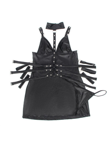 SUBBLIME - 954413 LEATHER BONDAGE BODY BLACK L-XL
