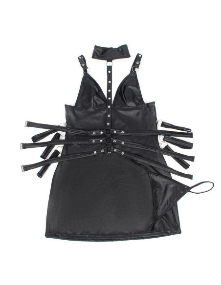 SUBBLIME - 954413 LEATHER BONDAGE BODY BLACK L-XL