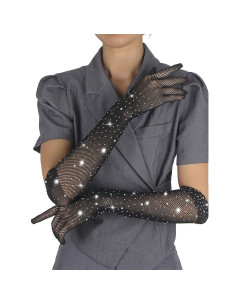 SUBBLIME - 957469SHINE TRANSPARENT GLOVES BLACK S-M