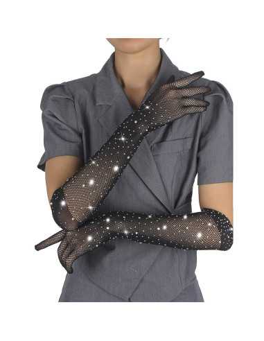 SUBBLIME - 957469SHINE TRANSPARENT GLOVES BLACK S-M