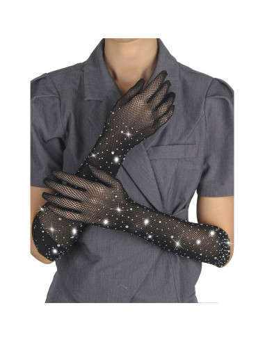 SUBBLIME - 957469SHINE TRANSPARENT GLOVES BLACK S-M
