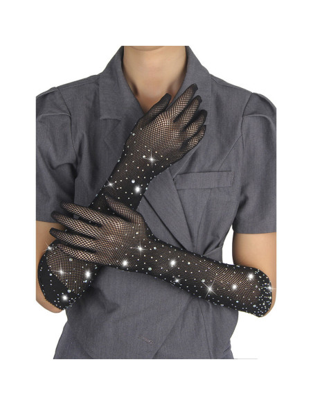 SUBBLIME - 957469SHINE TRANSPARENT GLOVES BLACK S-M