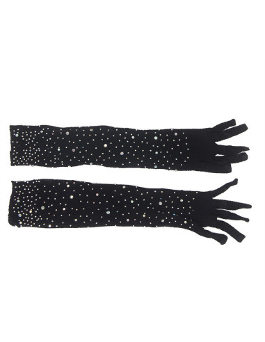 SUBBLIME - 957469SHINE TRANSPARENT GLOVES BLACK S-M
