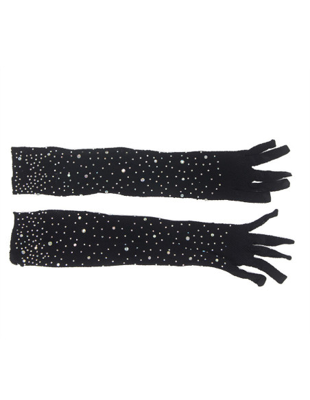 SUBBLIME - 957469SHINE TRANSPARENT GLOVES BLACK S-M