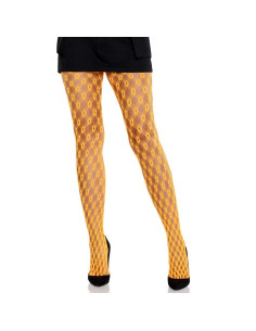 LEG AVENUE - LACE TIGHTS WITH EYELETS NEON ORANGE
