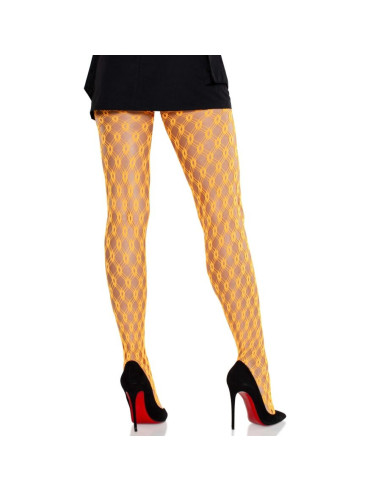 LEG AVENUE - LACE TIGHTS WITH EYELETS NEON ORANGE