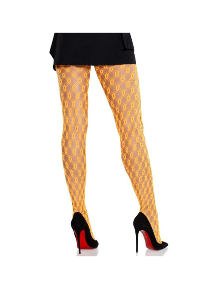 LEG AVENUE - LACE TIGHTS WITH EYELETS NEON ORANGE