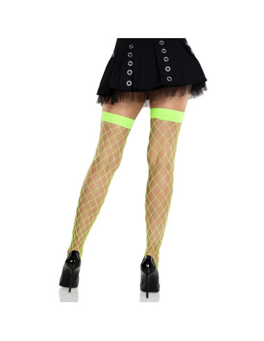 LEG AVENUE - WIDE FISHNET TIGHTS NEON GREEN