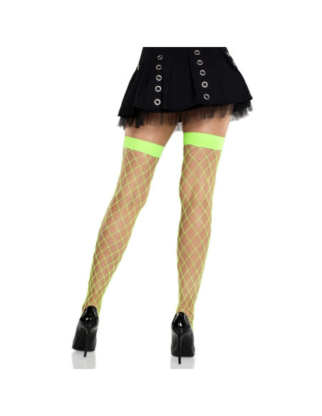 LEG AVENUE - WIDE FISHNET TIGHTS NEON GREEN